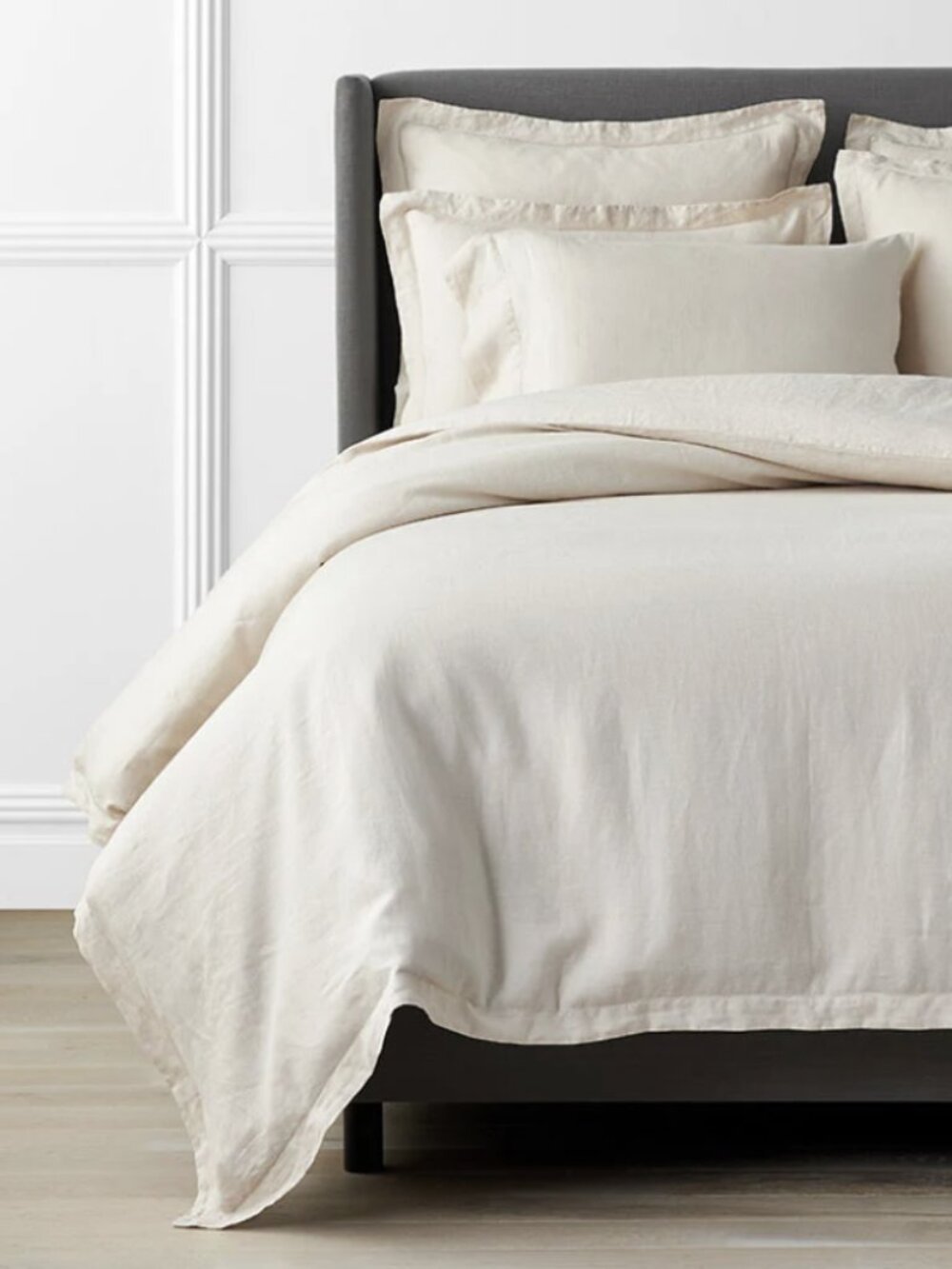 The Company Store Legends Hotel Premium Linen King Duvet & 2 Shams (Parchment)